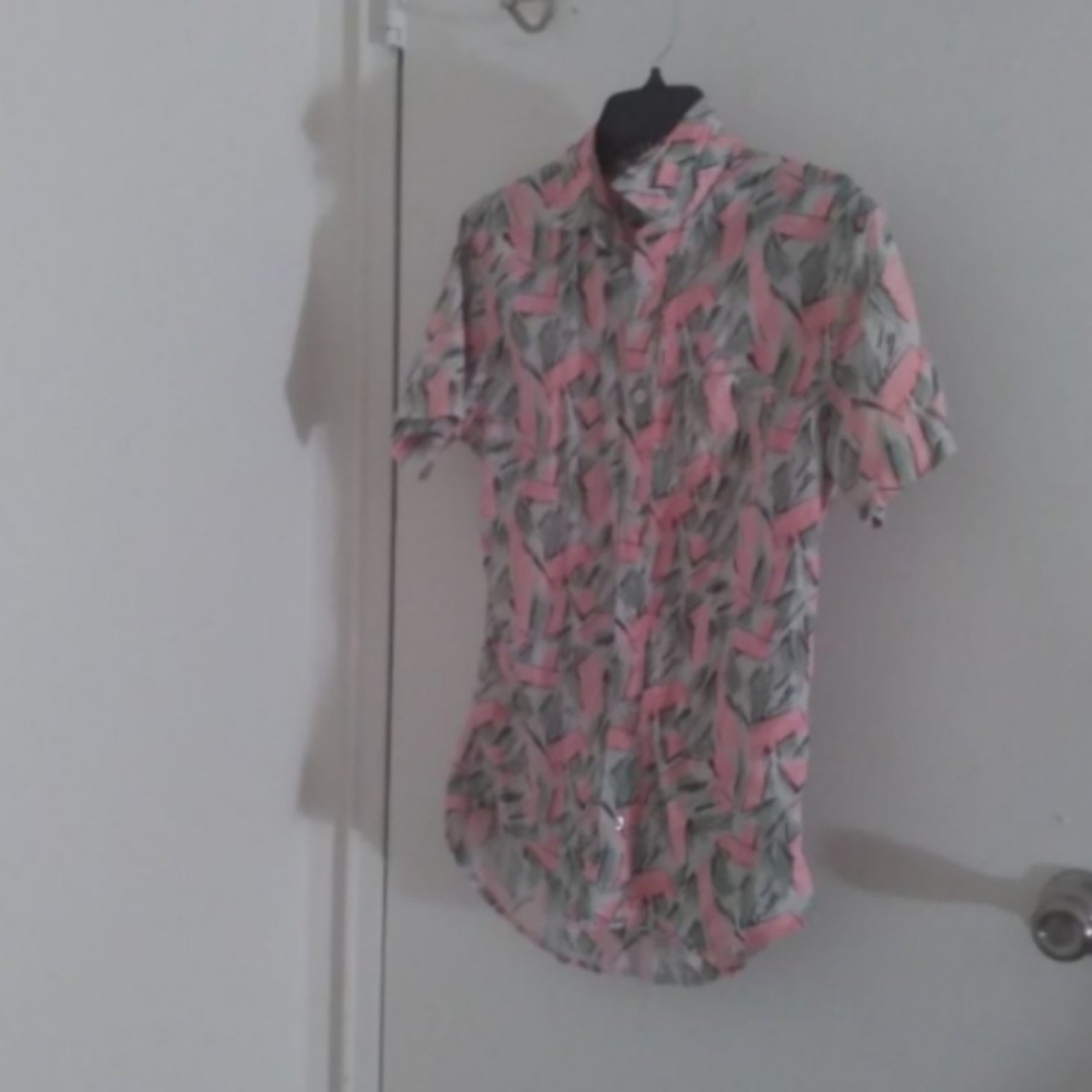 Stranger Things Hot Topic Jim Hopper Buttoned Short Sleeve Casual Top Mens Sz S